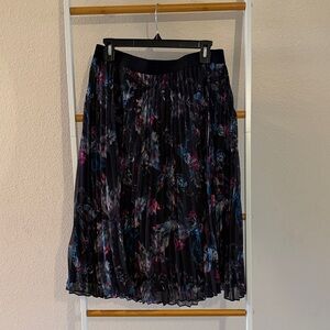 Chelsea28 Multicolor Floral Pleated A-Line Skirt
